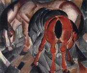 Franz Marc Horse with two foals oil painting on canvas